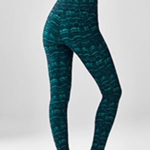 High-Waisted Green Print Leggings (Fabletics)